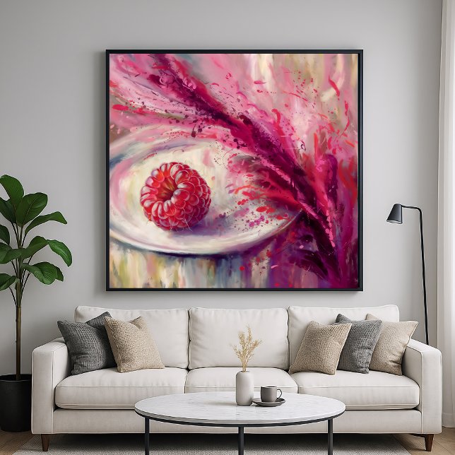 Raspberry Burst - Stylish Abstract Still Life Art Poster (Creator Uploaded)