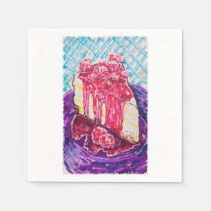 Raspberry Cake Napkin
