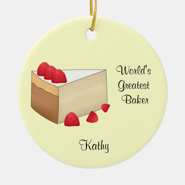 Raspberry Cheesecake Christmas Ornament (Front)