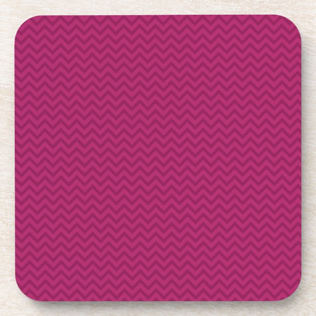 Raspberry Chevron Coaster (Front)