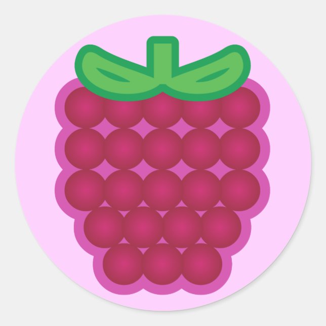 Raspberry Classic Round Sticker (Front)