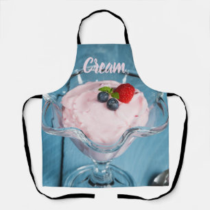 Raspberry Cream Dessert with mint and fruits gift Apron