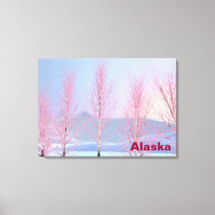 Raspberry Creme Birch Canvas Print