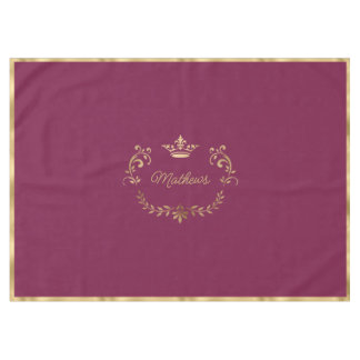 Raspberry Crown Crest Personalised Tablecloth