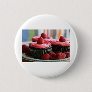 Raspberry Cupcakes 6 Cm Round Badge
