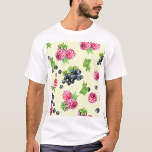 Raspberry, currant watercolor pattern T-Shirt