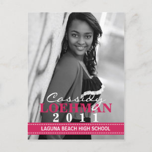 Raspberry Custom Photo Graduation Announcement