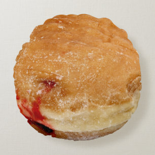 Raspberry Filled Doughnut Round Cushion