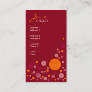 Raspberry Fizz Retro Dots Business Card