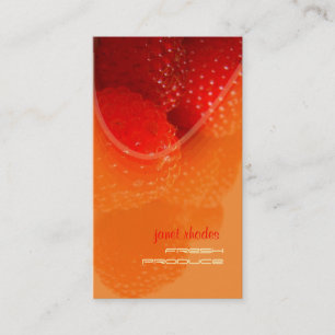 Raspberry, fresh produce photo business cards