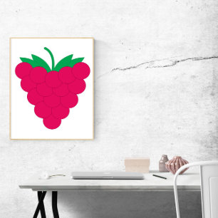 Raspberry Fruit Berry Pink Poster