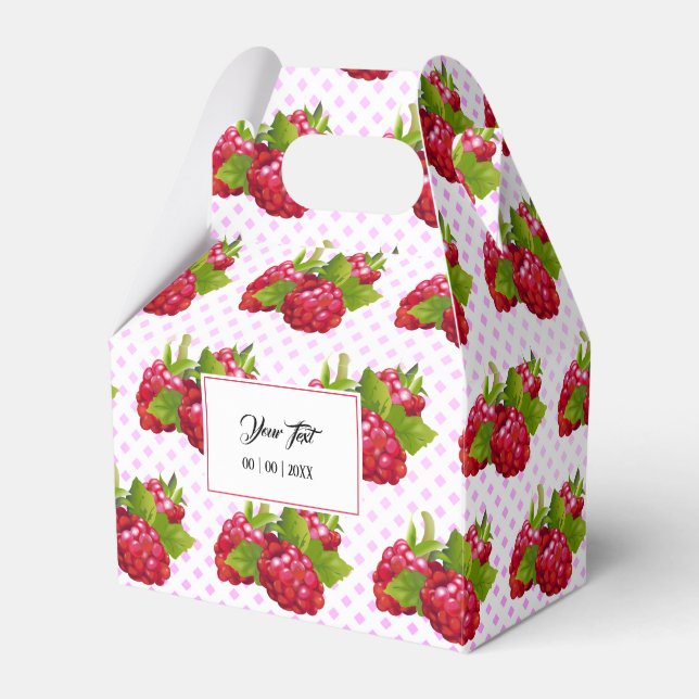 Raspberry Fruit Brunch Party Favour Box (Front Side)
