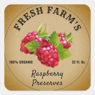 Raspberry Fruit Canning   Jam Label