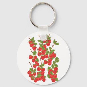 Raspberry fruit key ring