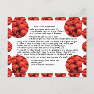 Raspberry Fruit Recipe Postcard