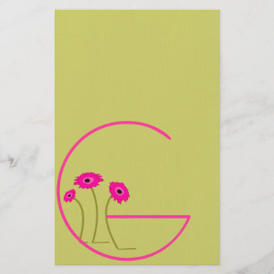 Raspberry Gerber Daisy Stationery