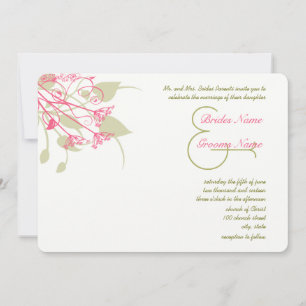 Raspberry Gerber Damask Wedding Invitations