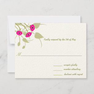 Raspberry Gerbers on Lime Wedding RSVP