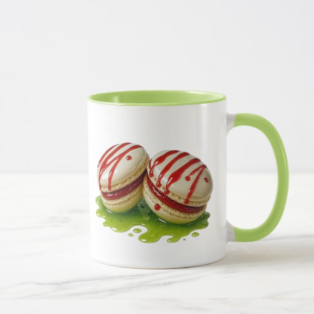 Raspberry gourmet macaroons mug (Right)