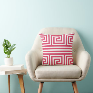 Raspberry Greek Key Pattern Design Greek Key Cushion
