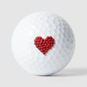 Raspberry Heart Golf Balls
