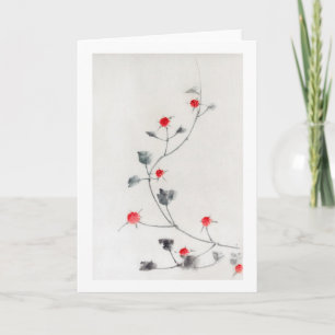 Raspberry, Hokusai, Ukiyo-e Card
