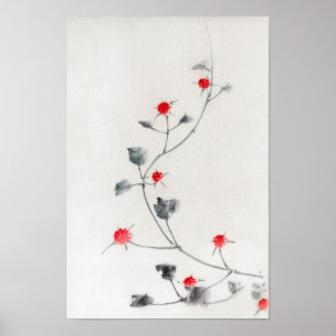 Raspberry, Hokusai, Ukiyo-e Poster