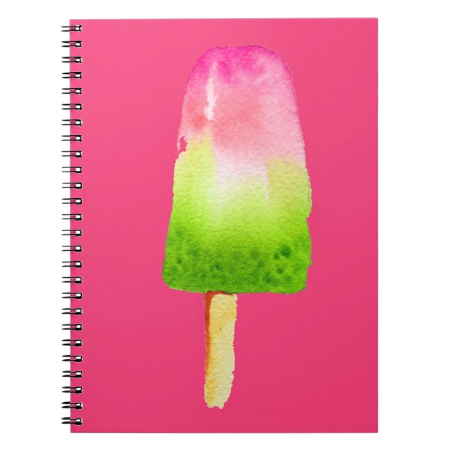 Raspberry ice-block pop art popsicle Summer Notebook (Front)