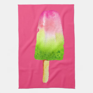Raspberry ice-block pop art popsicle Summer Tea Towel