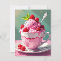 Raspberry Ice Cream in a Pink Coffee Cup