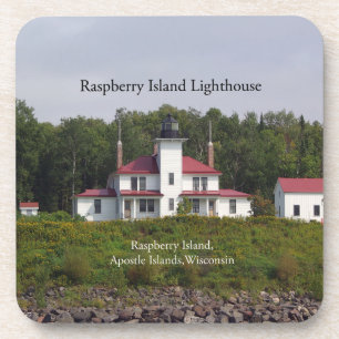 Raspberry Island Lighthouse 6 plastic coasters
