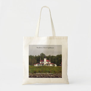 Raspberry Island Lighthouse tote bag