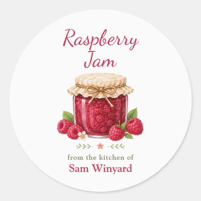 Raspberry Jam From the Kitchen Of Label (Front)