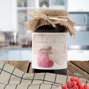 Raspberry Jam Label Homemade with Love Name
