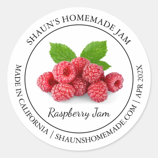 Raspberry Jam Modern label (Front)