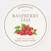 Raspberry Jam Personalised Jar Labels