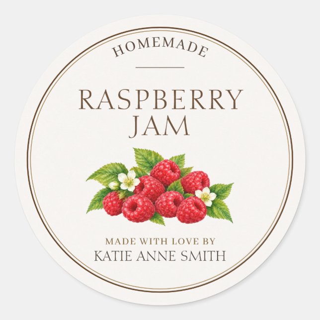 Raspberry Jam Personalised Jar Labels (Front)