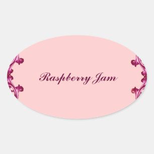 Raspberry jam preserves label and sticker