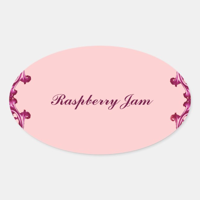 Raspberry jam preserves label and sticker (Front)