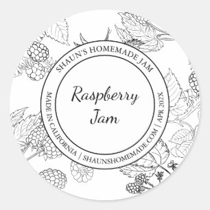 Raspberry Jam Sketch Modern label