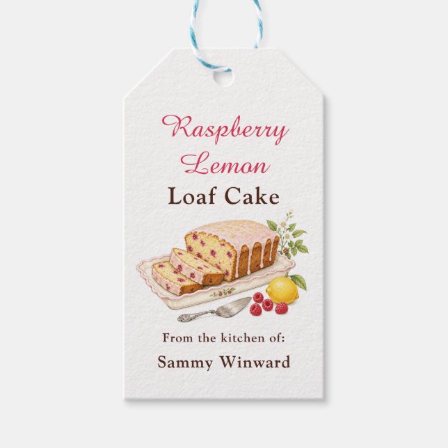 Raspberry Lemon Loaf Cake Gift Tags (Front)