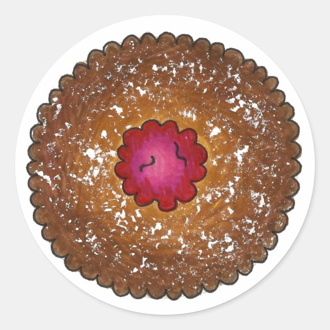 Raspberry Linzer Torte Christmas Cookie Bake Sale Classic Round Sticker (Front)