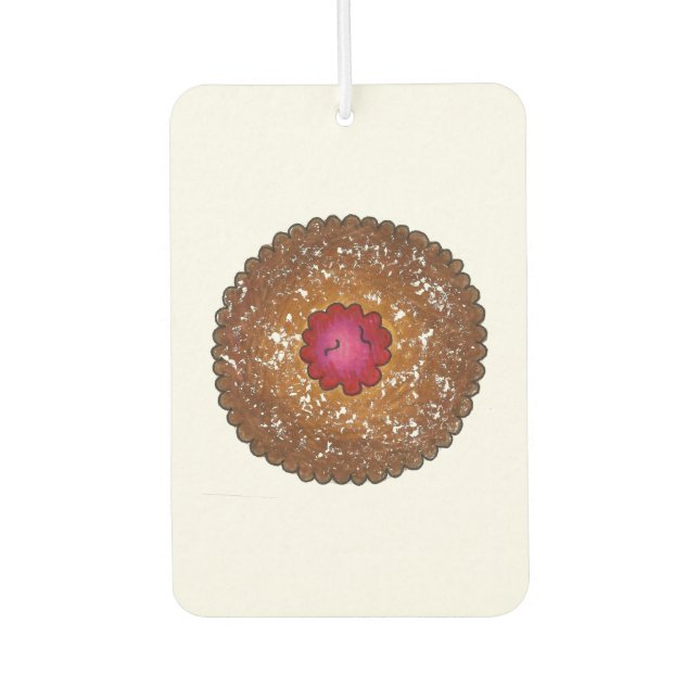 Raspberry Linzer Torte Christmas Cookie Baking Car Air Freshener (Front)