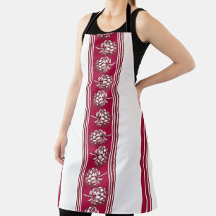 Raspberry Luxury Jacquard Stripes Apron