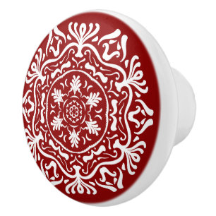 Raspberry Mandala Ceramic Knob