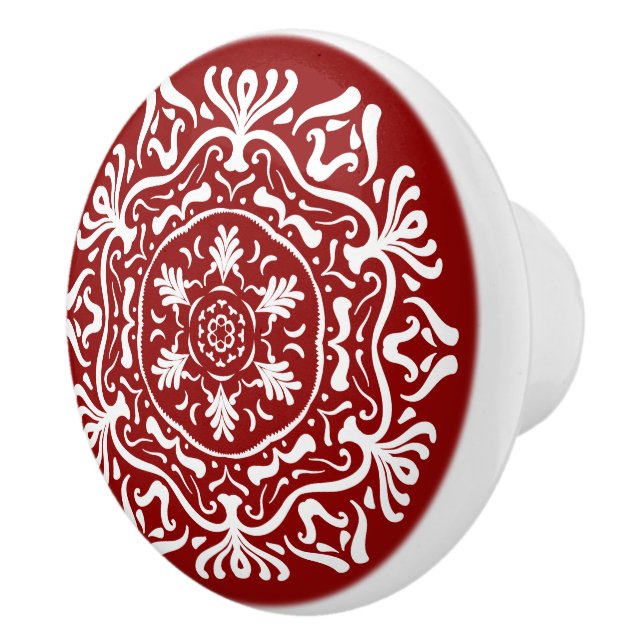 Raspberry Mandala Ceramic Knob (Right)