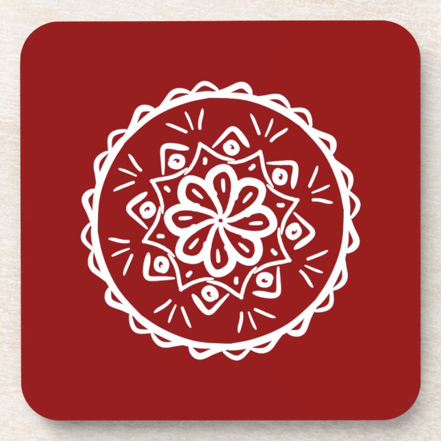 Raspberry Mandala Coaster (Front)