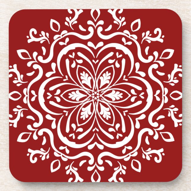 Raspberry Mandala Coaster (Front)