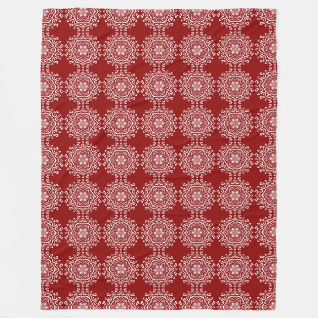 Raspberry Mandala Fleece Blanket (Front)