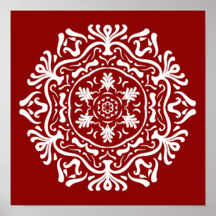Raspberry Mandala Poster